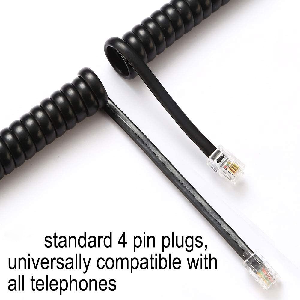 7 Black Telephone Handset Cords Landline All Lengths Universal Fits All