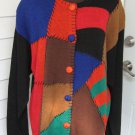 Victoria Woman Patchwork Colorful Designer Sweater Misses Size 2X New