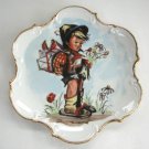 Collectors Porcelain Plate Hummel Boy Unique Shape Vintage 1950s