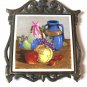 Ceramic Trivet Bronze Cast Iron Fruit Pitcher Lugene's Japan Vintage 1950s