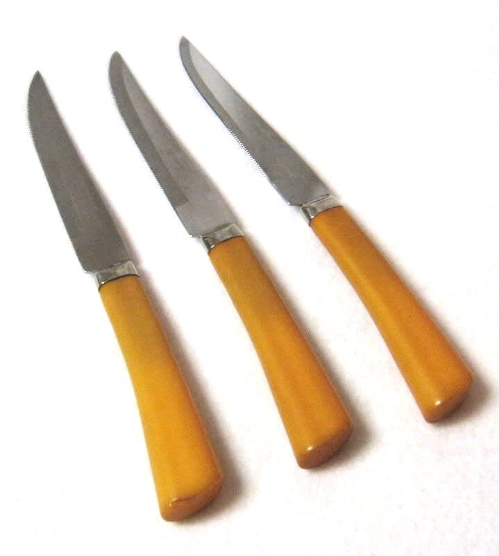 3 Pc Bakelite Knife Set Stainless Forever Sharp Sheffield England