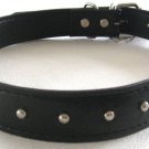 Black Leatherette with Studs Dog Collar Black 26" Animal Supplies Accessories