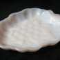 White Milk Glass Candy Dish Grape Pattern Design Relishes Nuts Vintage 1950s