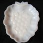 White Milk Glass Candy Dish Grape Pattern Design Relishes Nuts Vintage 1950s