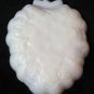 White Milk Glass Candy Dish Grape Pattern Design Relishes Nuts Vintage 1950s