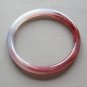 Transparent Clear Burgundy Bangle Bracelet & Pierced Earrings Vintage Jewelry Set 1960s