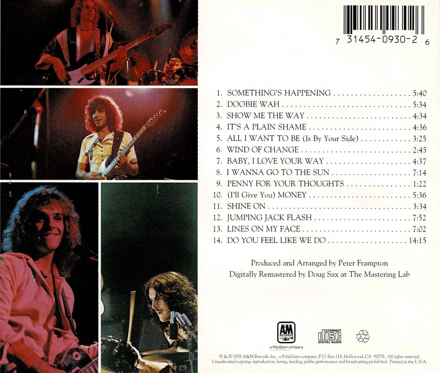 Peter Frampton Comes Alive Music CD 14 Tracks Pop Rock   5f867ab82dcd3 25127b 