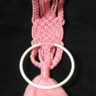 Pink Macrame Towel Holder Hand Crafted Vintage 1960's