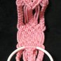 Pink Macrame Towel Holder Hand Crafted Vintage 1960's