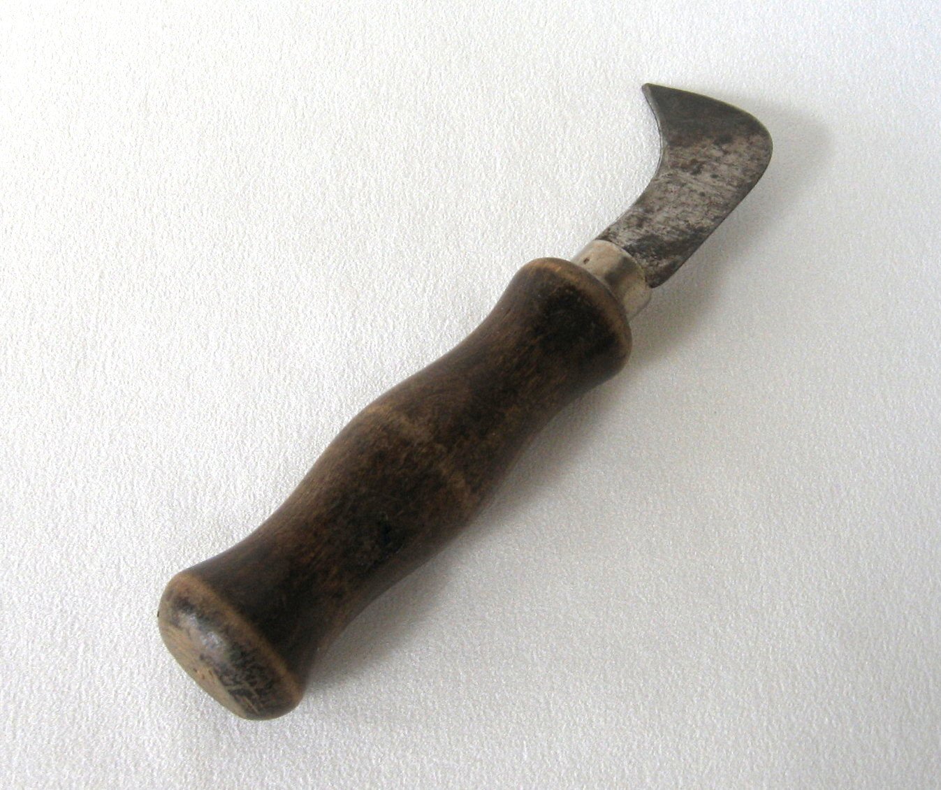 Linoleum Vinyl Cutter Carpet Knife Hand Tool Big Wooden Handle Vintage