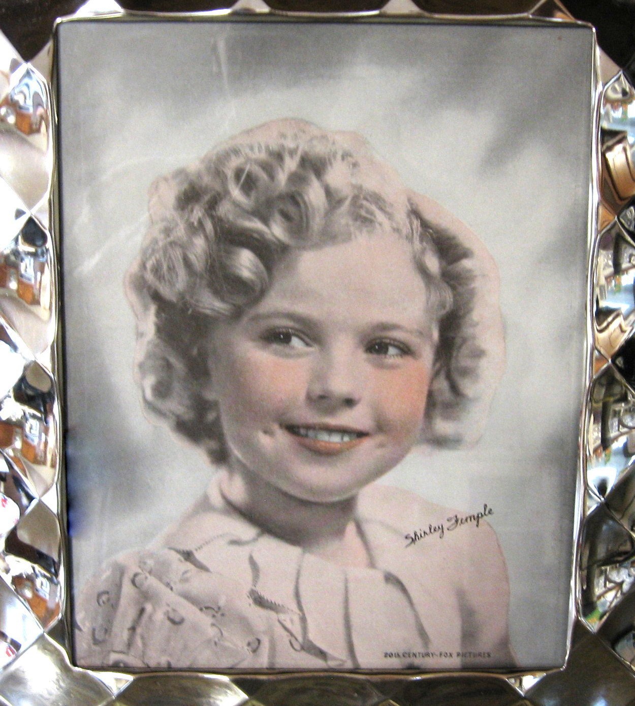 Shirley Temple Print 20th Century Fox Pictures in Fancy Silver Mirrored ...