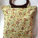 Large Purse Handbag Tote Amber Lucite Handles By Lady's Pride Vintage 1960s