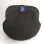 Fancy Black Ribbed Purse Blue Stone Jeweled Clasp Handbag Clutch Vintage