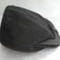 Fancy Black Ribbed Purse Blue Stone Jeweled Clasp Handbag Clutch Vintage