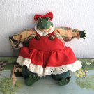 Girl Frog Doll with Dress & Matching Hair Bow Sit Up Figurine Plush Beanie Resin Girl Frog Doll with Dress & Matching Hair Bow Sit Up Figurine Plush Beanie Resin