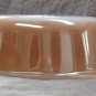 Peach Lustre Iridescent Fire King Anchor Hocking Glass Casserole Bowl & Lid Vintage 1960s