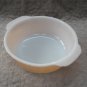 Peach Lustre Iridescent Fire King Anchor Hocking Glass Casserole Bowl & Lid Vintage 1960s