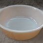 Peach Lustre Iridescent Fire King Anchor Hocking Glass Casserole Bowl & Lid Vintage 1960s