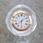 Lead Crystal Glass Baseball Shaped Clock & 3 Gold Tier Bat Stand