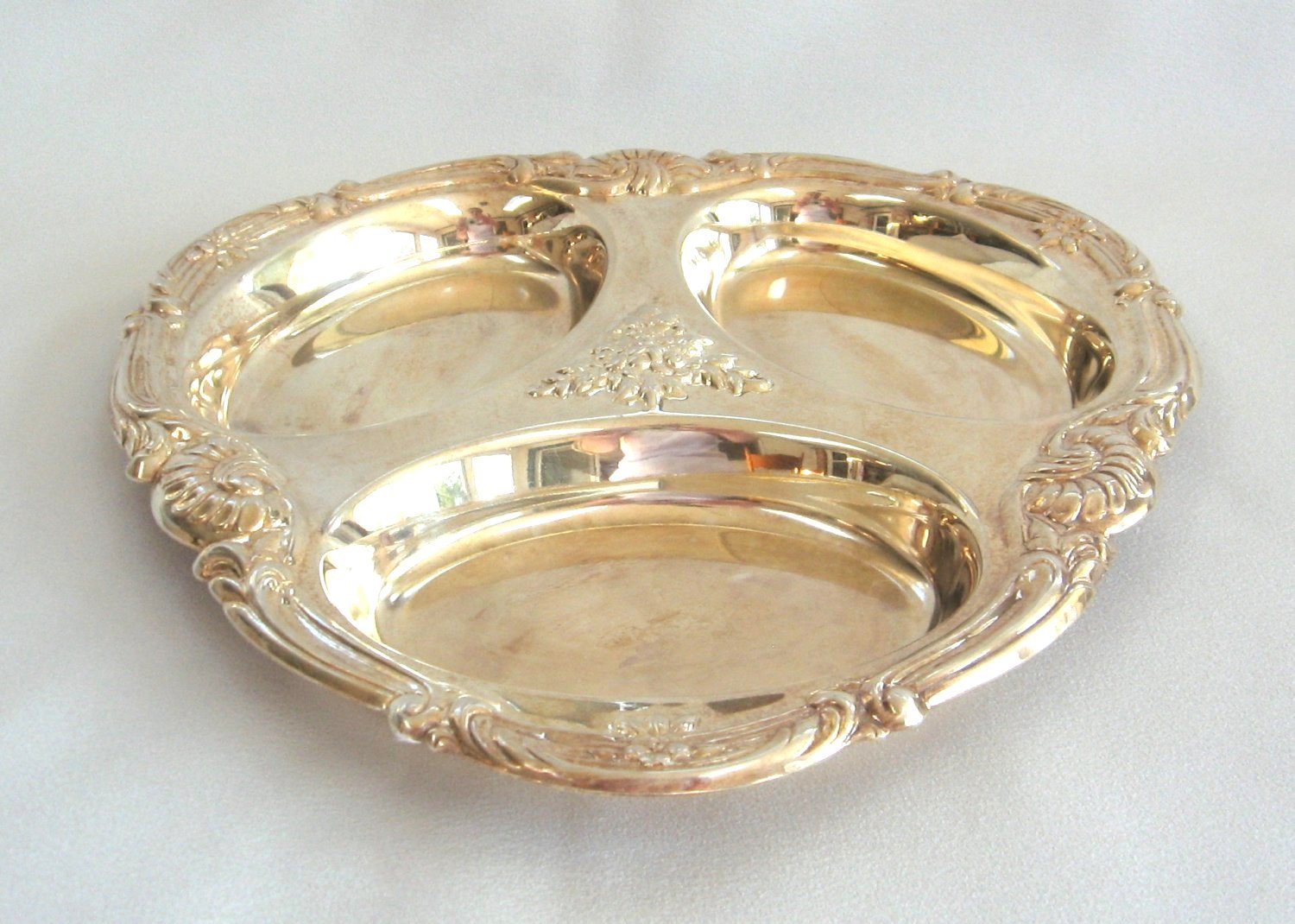 Set of Silver Serving Trays Platters Fancy Ornate Design Vintage 1960s