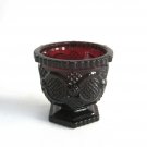 Avon 1876 Cape Cod Collection Red Glass Pedestal Sugar Bowl Candle Holder Wheaton Glass Co. Vintage