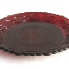 Fancy Red Glass Plate Dish 8" 1876 Cape Cod Pattern Wheaton Glass Co. Vintage Avon