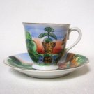 Wisconsin Dells Collector Souvenir Cup And Saucer Plate Hand Painted Japan GNCO Demitasse Vintage