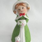Young Girl and Kitty Cat Porcelain Bell Holiday Winter By Jasco Hand Painted Vintage 1970s Young Girl and Kitty Cat Porcelain Bell Holiday Winter By Jasco Hand Painted Vintage 1970s