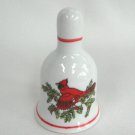 Cardinal Red Bird Porcelain Holiday Ringing Bell Hand Painted Holly Berry Christmas Vintage Cardinal Red Bird Porcelain Holiday Ringing Bell Hand Painted Holly Berry Christmas Vintage