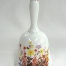 Fall Autumn Flowers Porcelain Ringing Bell Made in Japan Vintage 1960s