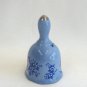 Praying Hands Blue Porcelain Bell Figurine Vintage 1979