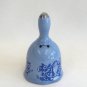 Praying Hands Blue Porcelain Bell Figurine Vintage 1979