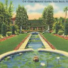 Cluett Memorial Garden Palm Beach Florida C-4 Linen Postcard Vintage 1940s
