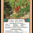 Chili Recipes Postcard Vintage 1990s