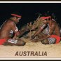 Australia Aborigines Performing The Ancient Art of Fire Making Large Postcard Vintage 1980s