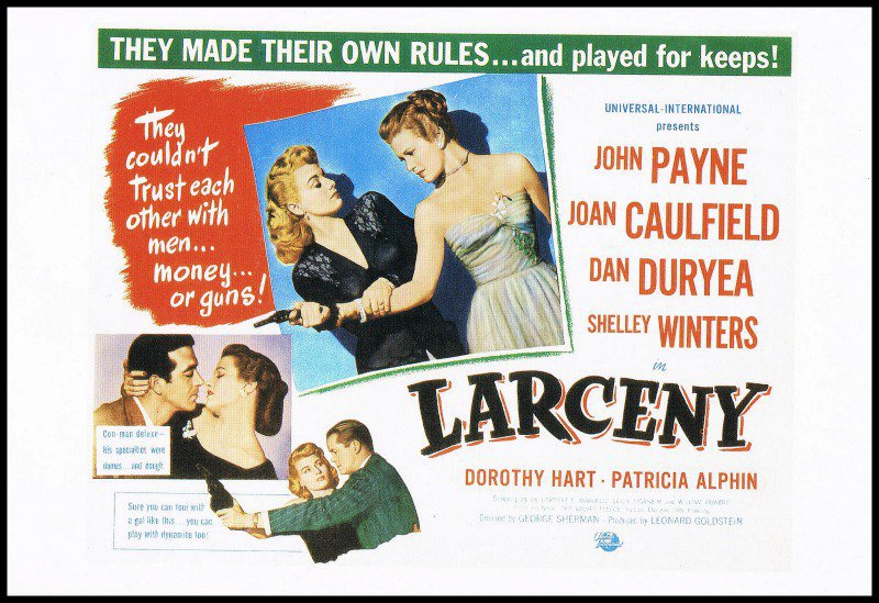 1948 Larceny Large Movie Poster Postcard From The Great Trash Films