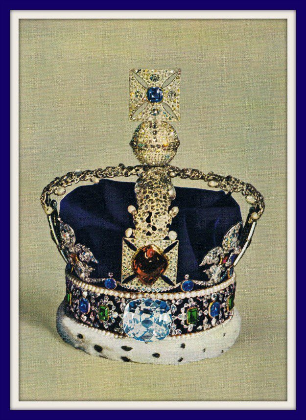 Imperial State Crown King George VI London England Postcard Vintage 1950s