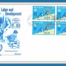 1969 Labor And Development Envelope & Stamps First Day Cover Issue Vintage