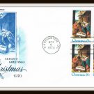 Season's Greetings Christmas 1970 First Day Cover Issue Envelope Stamps Vintage