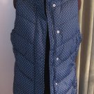 Navy Blue White Polka Dot Puffer Vest Jacket Full Zipper & Snaps The Gap Size Medium Navy Blue White Polka Dot Puffer Vest Jacket Full Zipper & Snaps The Gap Size Medium