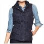 Navy Blue White Polka Dot Puffer Vest Jacket Full Zipper & Snaps The Gap Size Medium