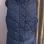 Navy Blue White Polka Dot Puffer Vest Jacket Full Zipper & Snaps The Gap Size Medium