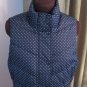 Navy Blue White Polka Dot Puffer Vest Jacket Full Zipper & Snaps The Gap Size Medium