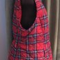 Red Plaid Puffer Vest Jacket Full Zipper Designer Croft & Barrow Size Large