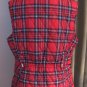 Red Plaid Puffer Vest Jacket Full Zipper Designer Croft & Barrow Size Large
