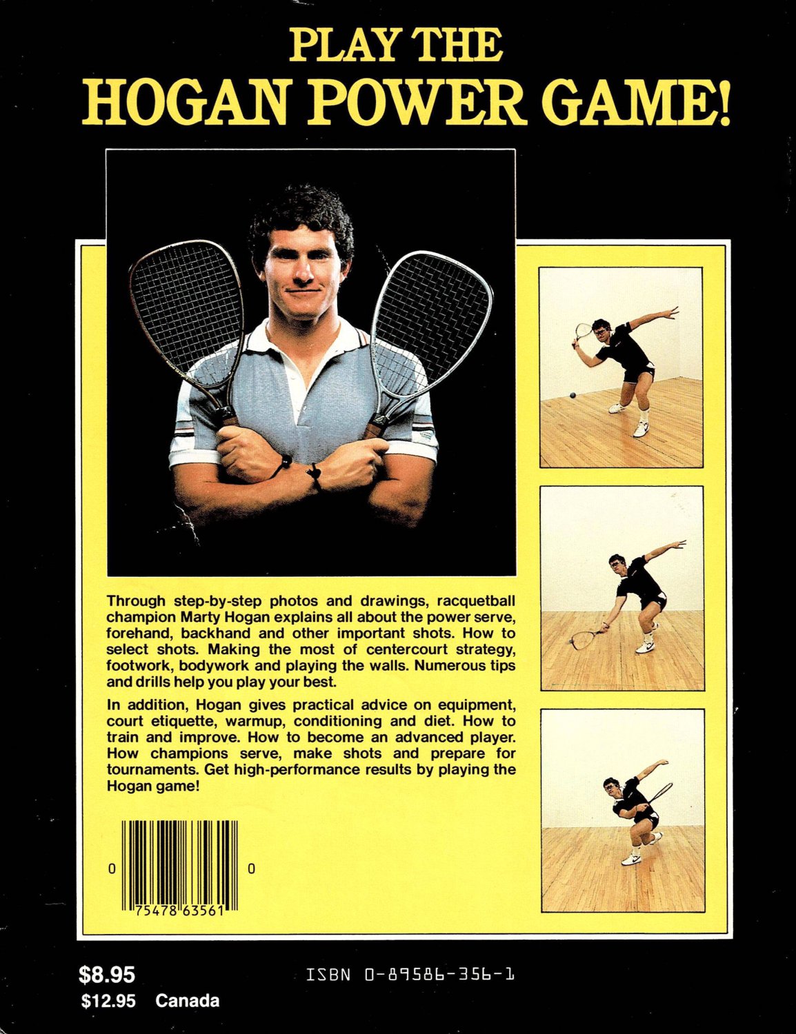 High Performance Racquetball By Marty Hogan Paperback Book Vintage 1985