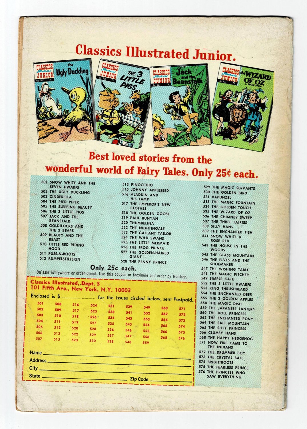 Rumpelstiltskin No. 512 Classics Illustrated Junior Comic Book Vintage 1969