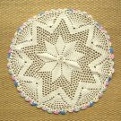 Handcrafted Handmade White Beige 11" Doily Colorful Edges Crocheted Doilies Vintage 1960s Handcrafted Handmade White Beige 11" Doily Colorful Edges Crocheted Doilies Vintage 1960s