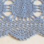 Fancy Large Country Blue Crocheted Doily Rectangular 19x13 Doilies Vintage 1990s