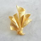 Fancy Textured Gold Rhinestone Brooch Pin By Designer Tona Vintage Jewelry 1980s